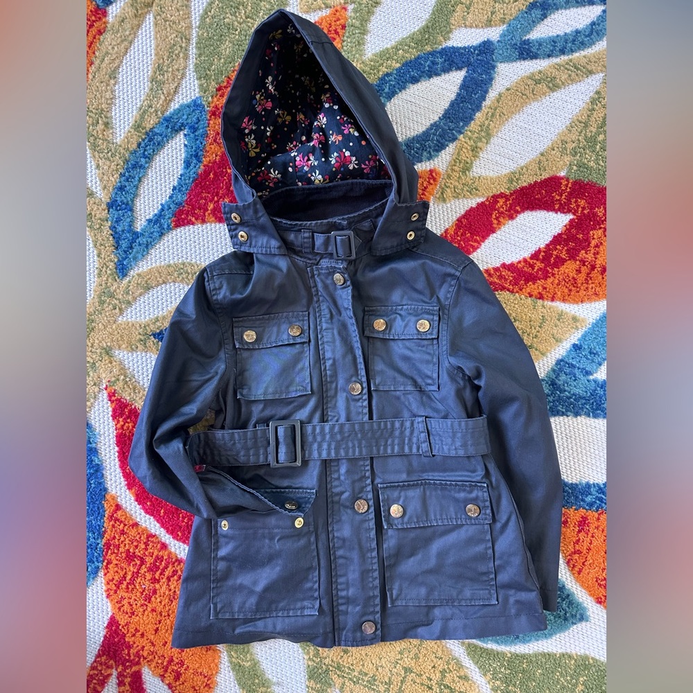 Waxed, water resistant parka for girls, British design